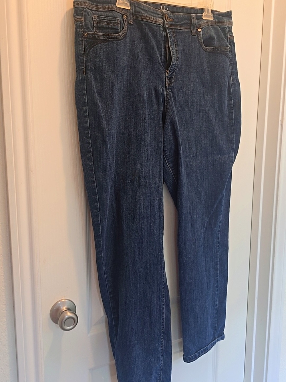 Style & Co. Women's Straight Leg Jeans in Dark Blue